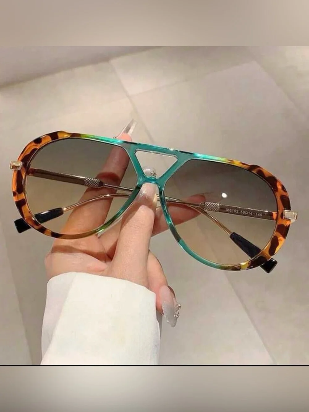 Tortoiseshell and Teal Oversized Women’s Sunglasses Lightweight